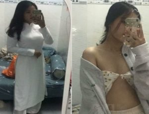 Clip sex nữ sinh áo dài chổng mông cho bạn thân chịch